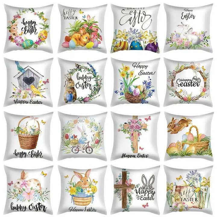 Cute Animal Easter Pillow Cover for Home Decor (18x18in) for wholesale by Good goods