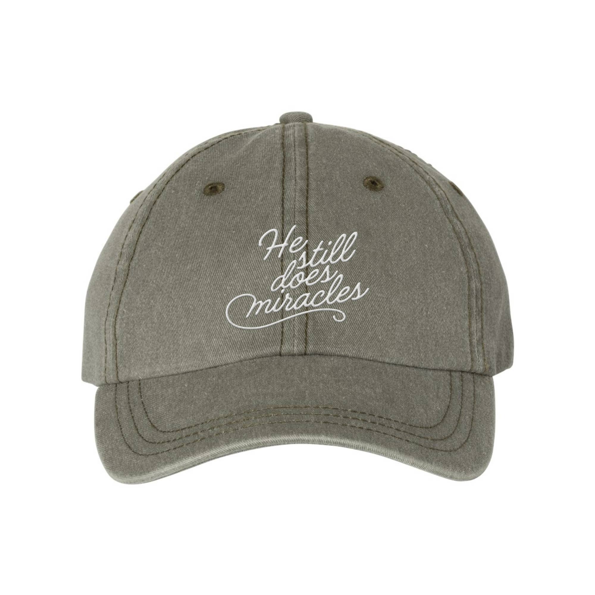 Scripted Pearl - Wholesale Baseball Cap - Unisex - He Still Does Miracles Embroidered Christian Baseball Cap