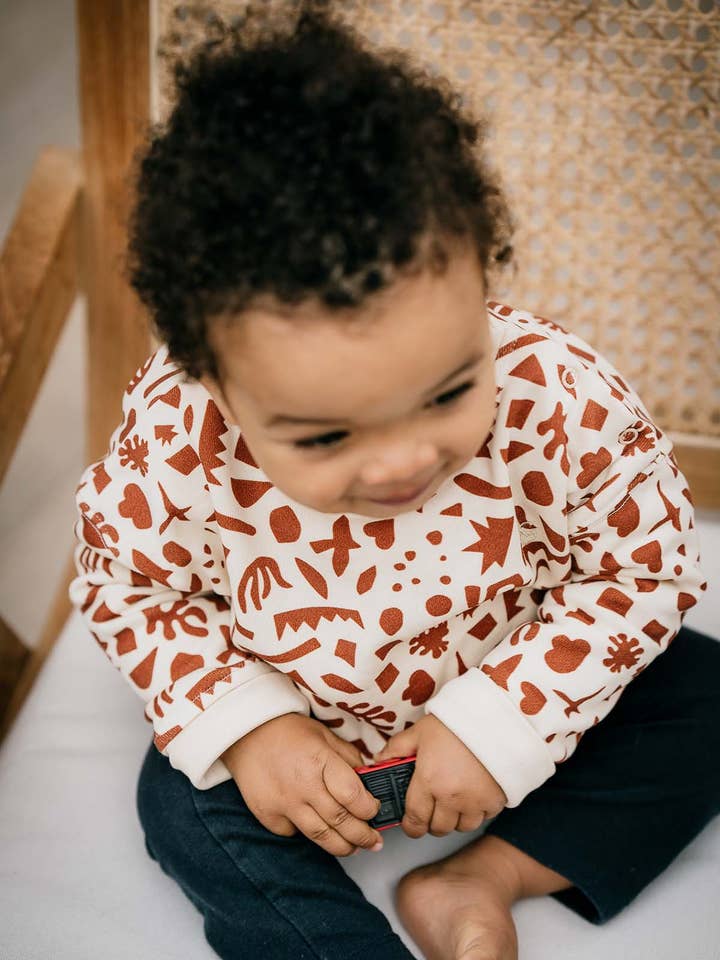 Baby sweater Geometric van biologisch katoen voor wholesale door You&Milk