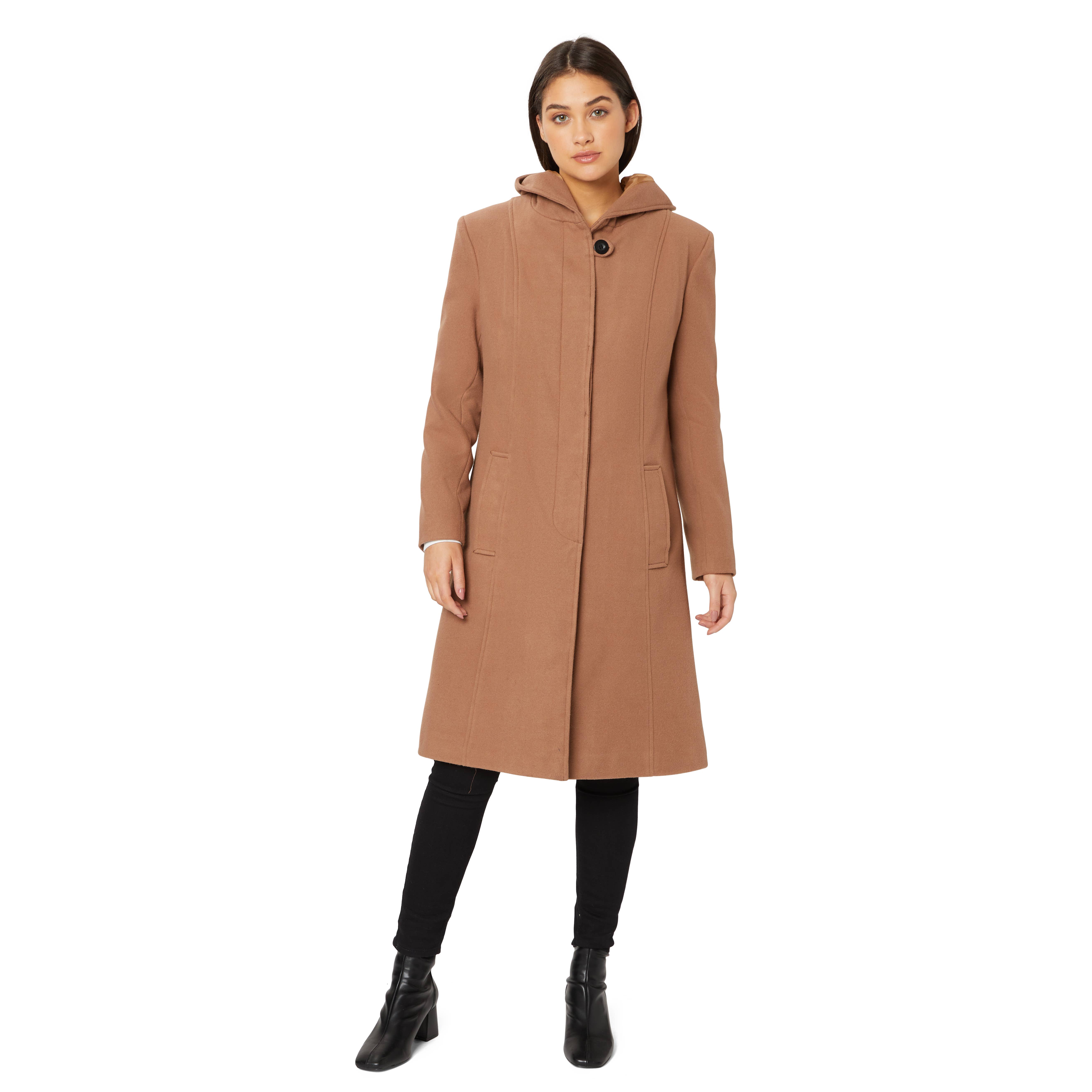 Anastasia - Vente Manteau – femme - Manteau d'hiver à capuche en fausse laine Anastasia Fashions11