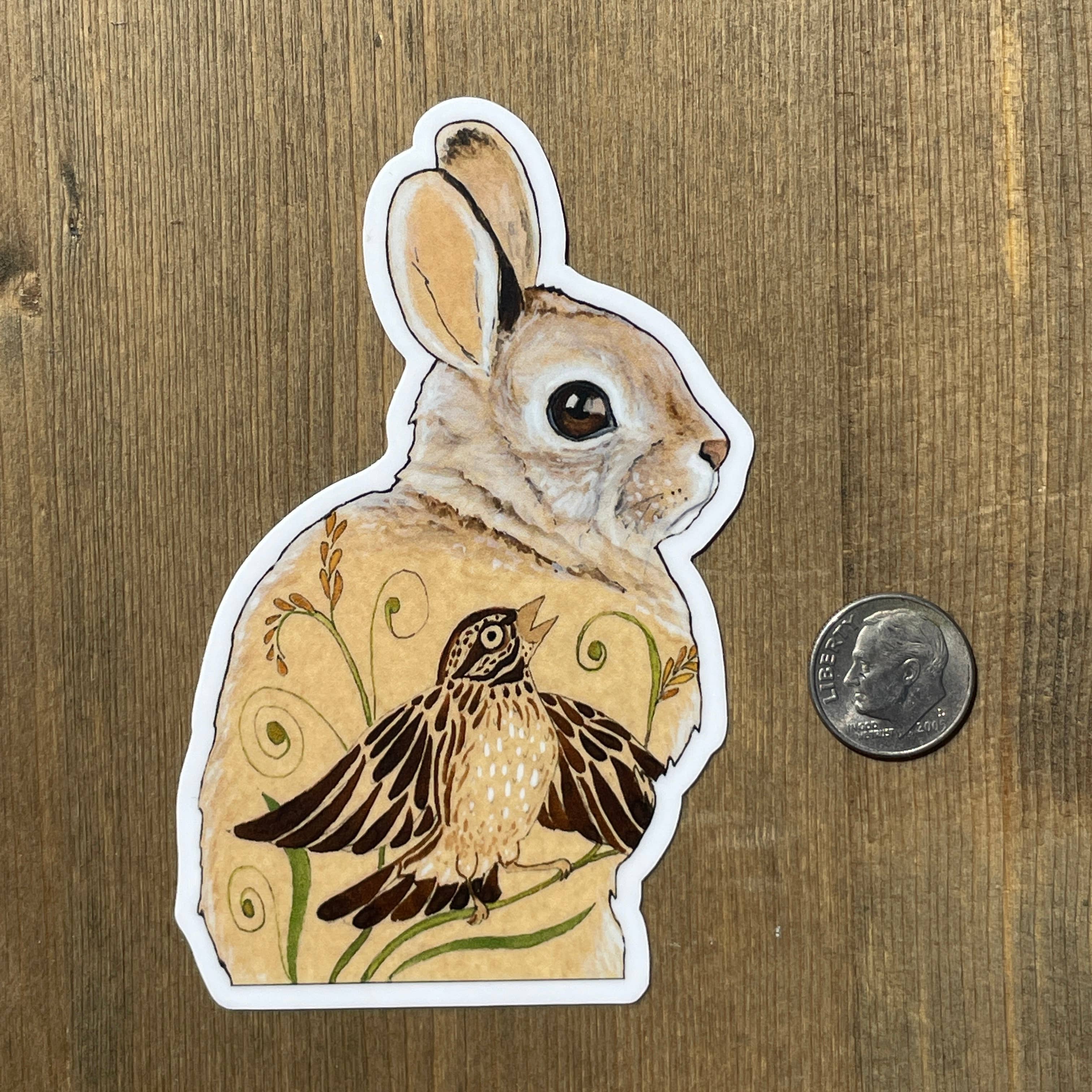 Amy Rose Moore Illustration - Wholesale Sticker - Brown Rabbit Vinyl STICKER1