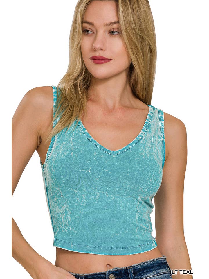 42POPS - Wholesale Tank Top - Women's - .SI-25953 Washed Cotton Tank Top W/ Back Patch