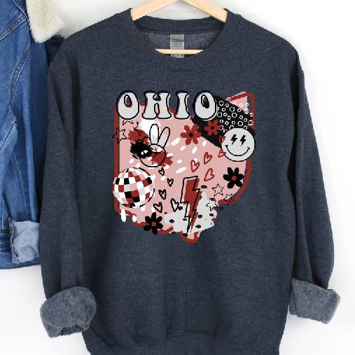 Chandail à motif graphique de football Ohio Preppy State OH Buckeyes pour la vente par BB Subs and Screens
