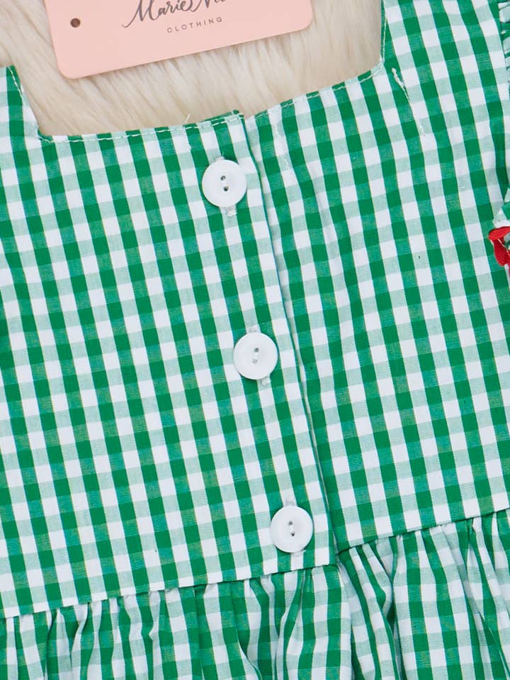 Marie Nicole Clothing - Wholesale Top & Short Set - Kids - Watermelon Treats Gingham Ruffle Outfit