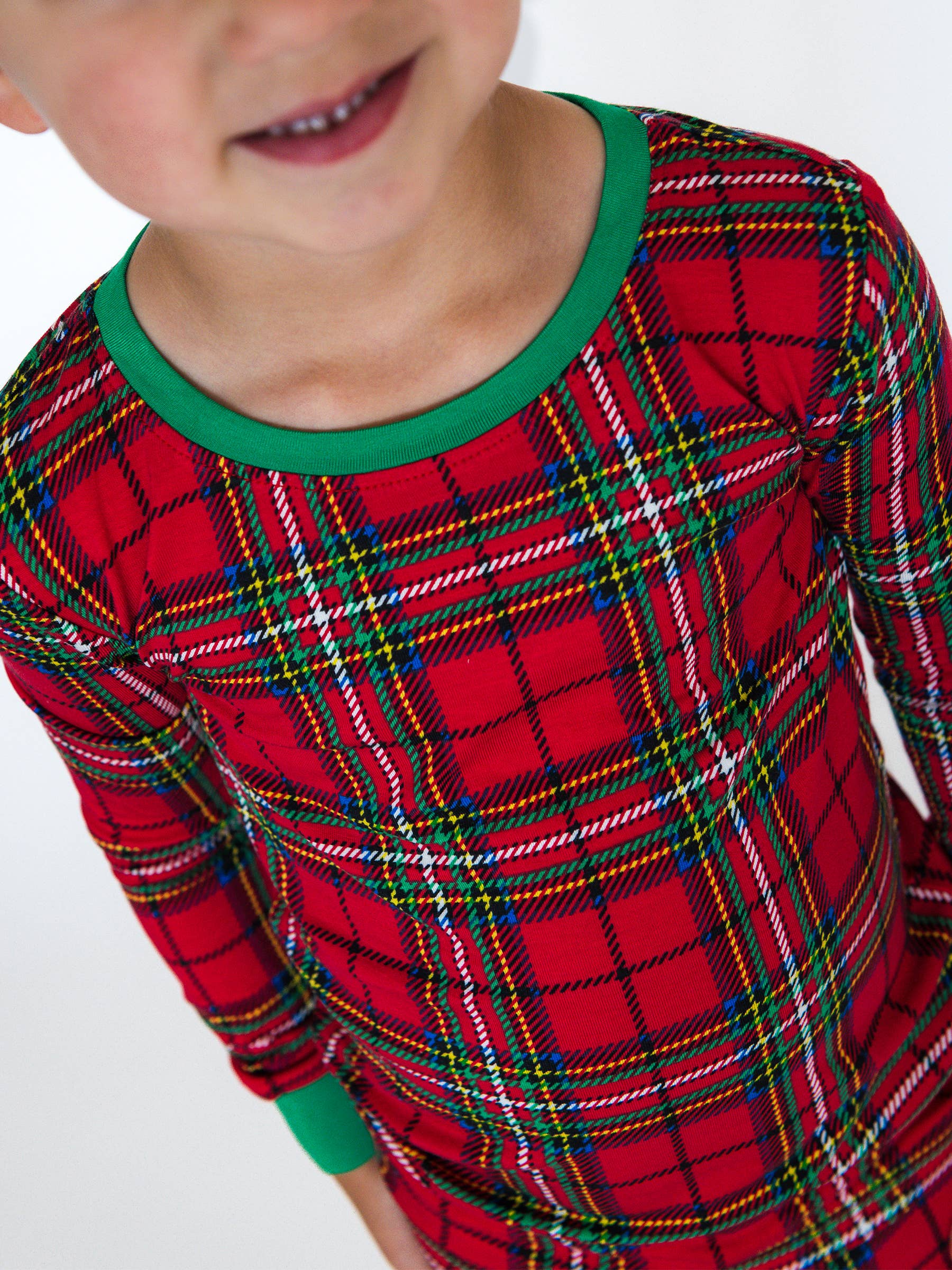 Röd SoftSnooze™ Barn Bambusviskos Röd Nicholas Rutig Pyjamaset med Lång Ärmar för wholesale på Faire4