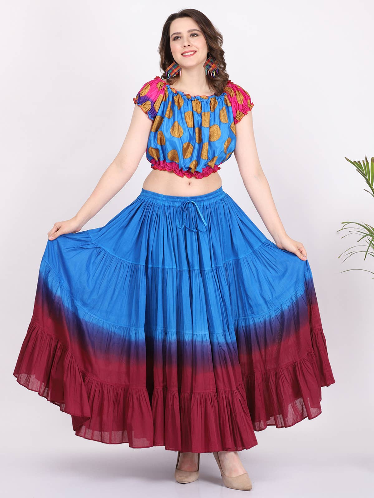 Wevez - Vente Jupe – femme - Jupe Renaissance en coton de 25 mètres de style American Tribal Style18