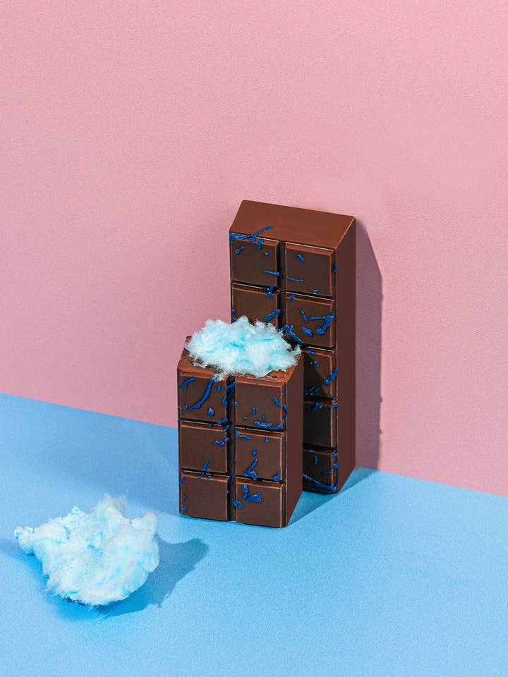 Beirut Blue Cotton Candy Chocolate Bar for wholesale by palm bites