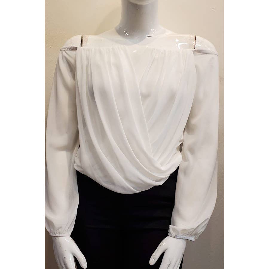 Curve Market - Wholesale Blouse - Women's - PLUS SIZE CHIFFON OFF THE SHOULDER SURPLICE TOP15