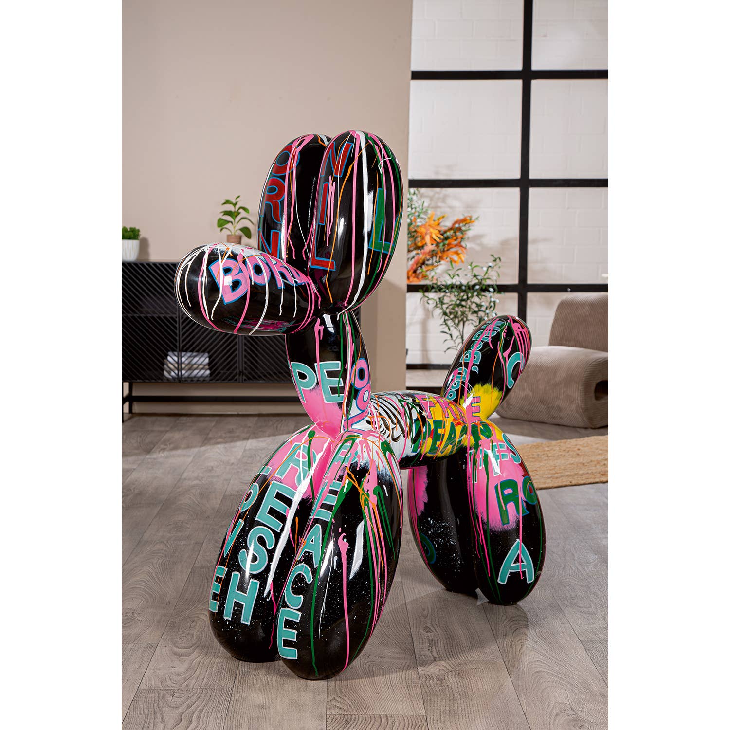 Figure Dog Pallone black H. 120 cm, PU 1 for wholesale on Faire1