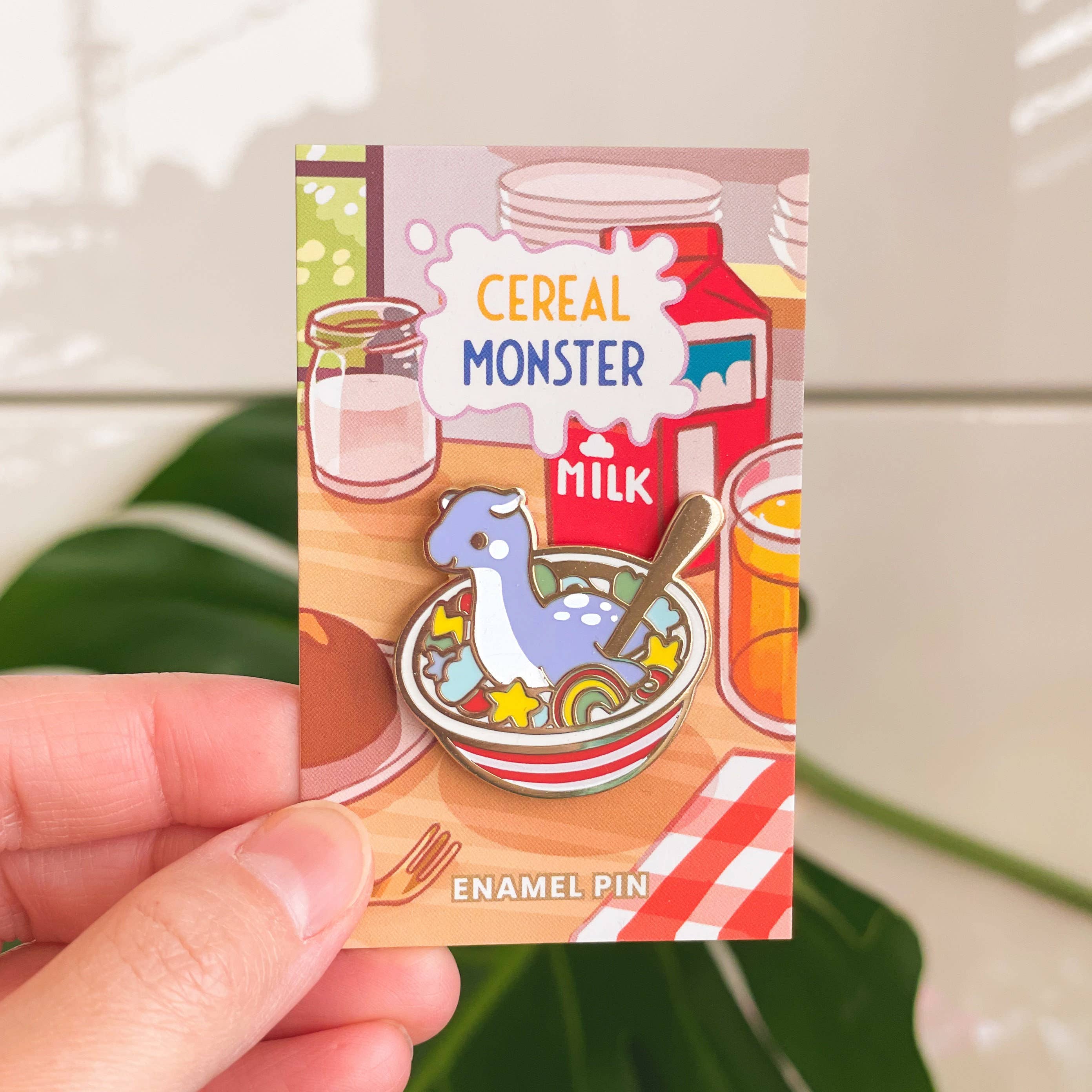 Thousand Skies - Wholesale Lapel Pin/Button - Enamel Pin - Monster Cereal Bowl - Blue Charm
