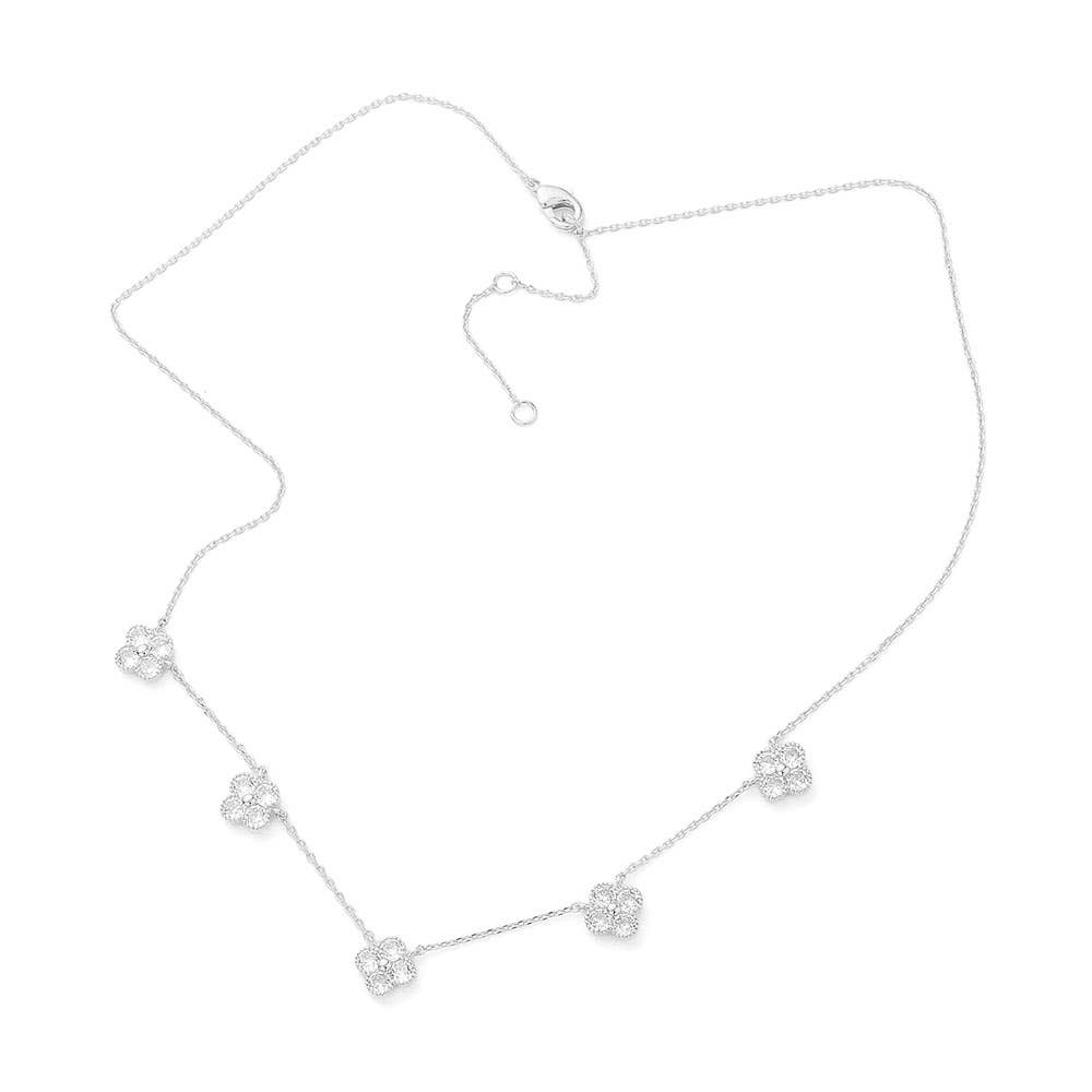 Sensibling Corp. - Wholesale Pendant/Charm Necklace - Gold Dipped CZ Quatrefoil Pendant Station Necklace7