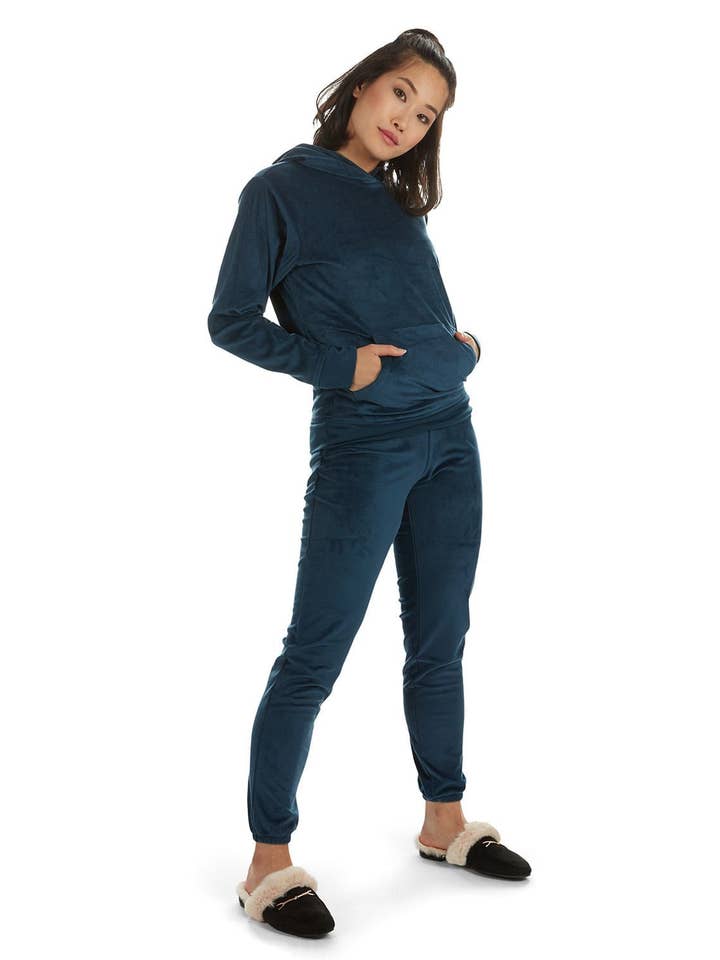 Ribbed Velour Hooded 2 Piece Set for wholesale by Infinity Classics International Inc.