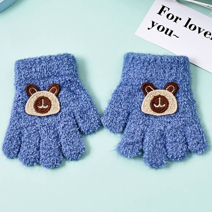 NINEXIS - Wholesale Gloves - Women's - CWAG0278_FLOWER BEAR RABBIT CHILDREN'S FIVE-FINGER GLOVES