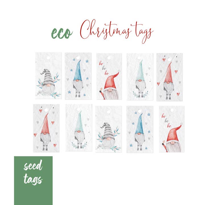 Plantable Gift Tags - Christmas Gnomes for wholesale by Myeco