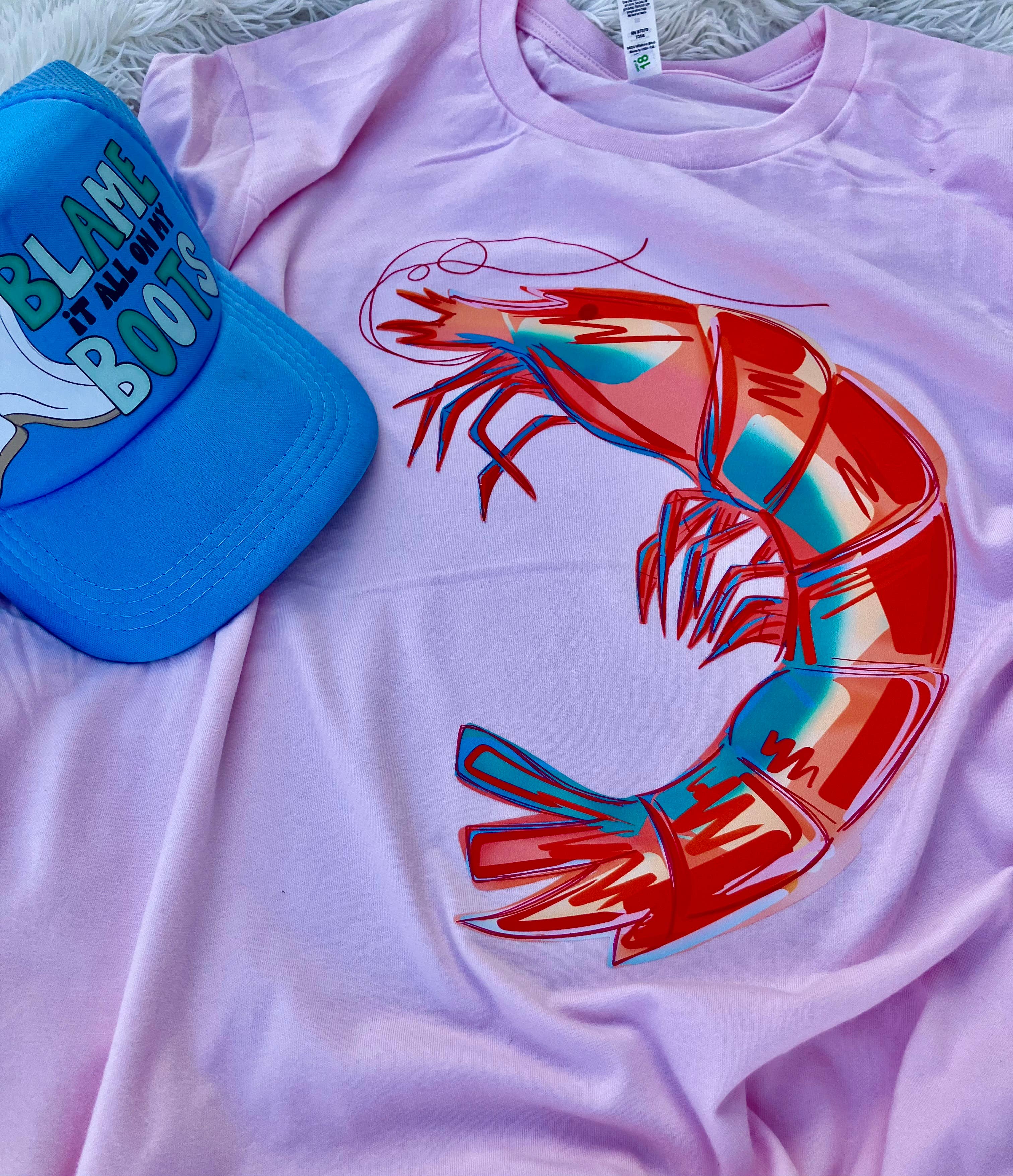 on the Bayou - Wholesale Screen Printed T-Shirt - Women's - shrimp coastal gulf t-shirt3