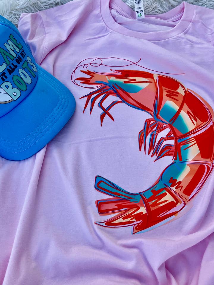 on the Bayou - Wholesale Screen Printed T-Shirt - Women's - shrimp coastal gulf t-shirt3