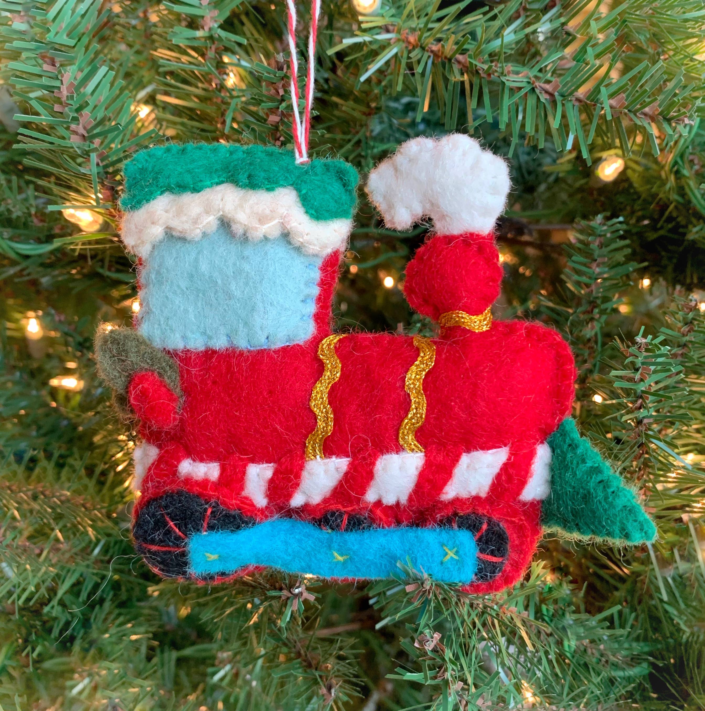 Ornaments 4 Orphans - Wholesale Ornament - Red Steam Train Felt Wool Christmas Ornament2