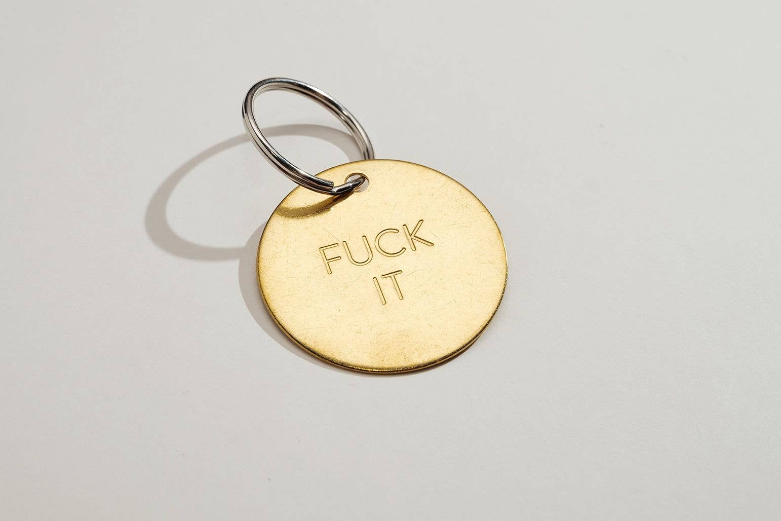 Chaparral Studio - Wholesale Keychain - Unisex - FUCK IT - Hand Pressed Brass Keychain1
