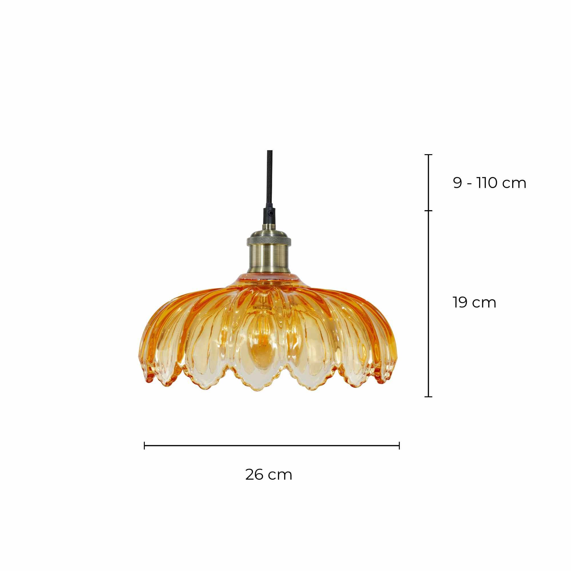 C-Création - Wholesale Chandelier/Hanging Light - Retro-style colored glass pendant Petal18