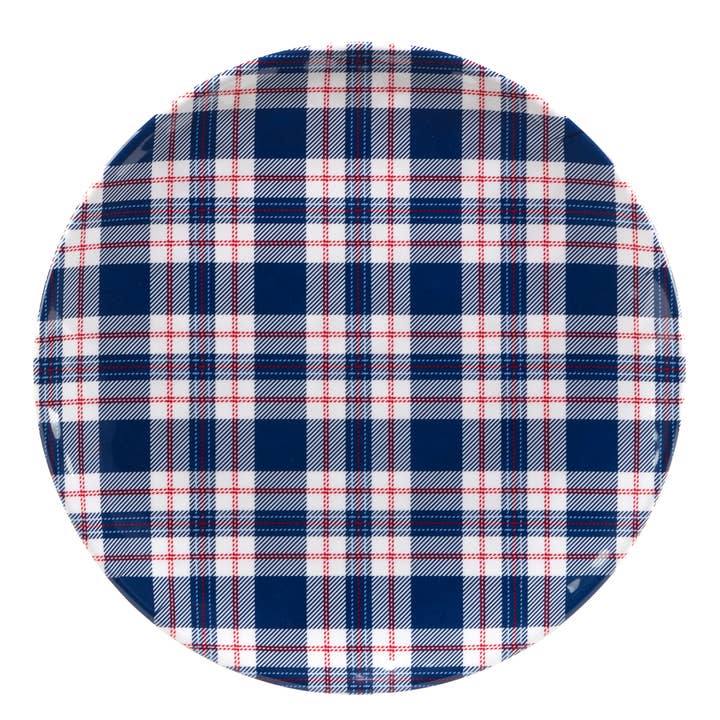 Patriotic Plaid Round Platter 14 for wholesale by Certified International