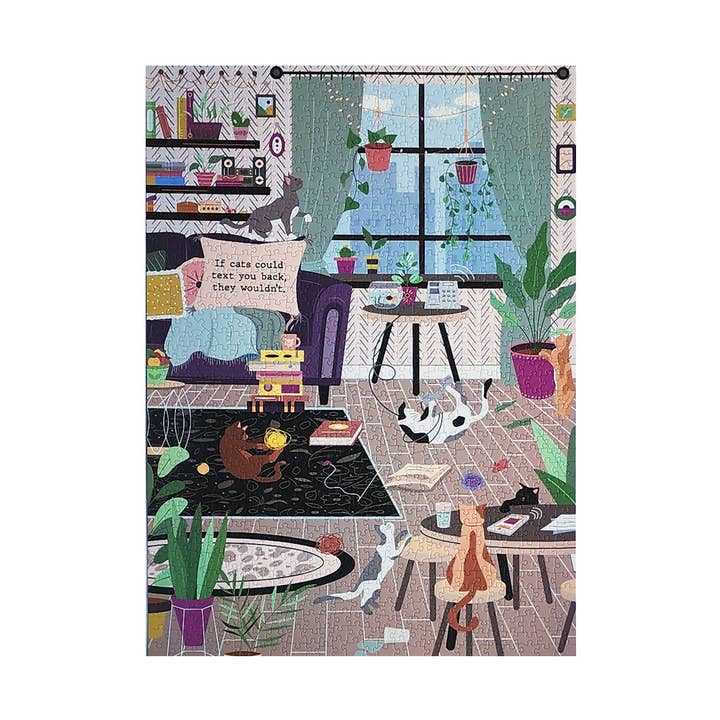 ellembee gift - Wholesale Puzzle - Adult - Texting cats - 1000 piece soft touch Jigsaw Puzzle1