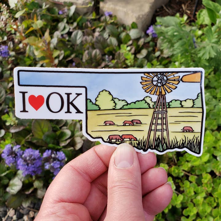 Vinyl Sticker Oklahoma State for wholesale by Sarah Angst Art