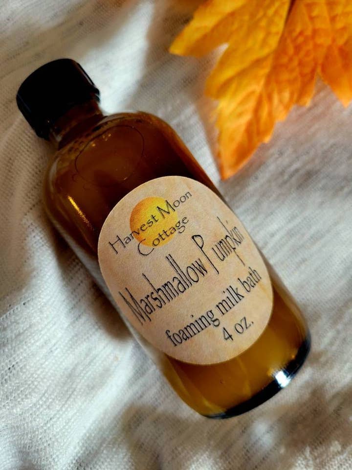 Marshmallow Pumpkin Foaming Milk Bath for wholesale by Harvest Moon Cottage Bath and Body