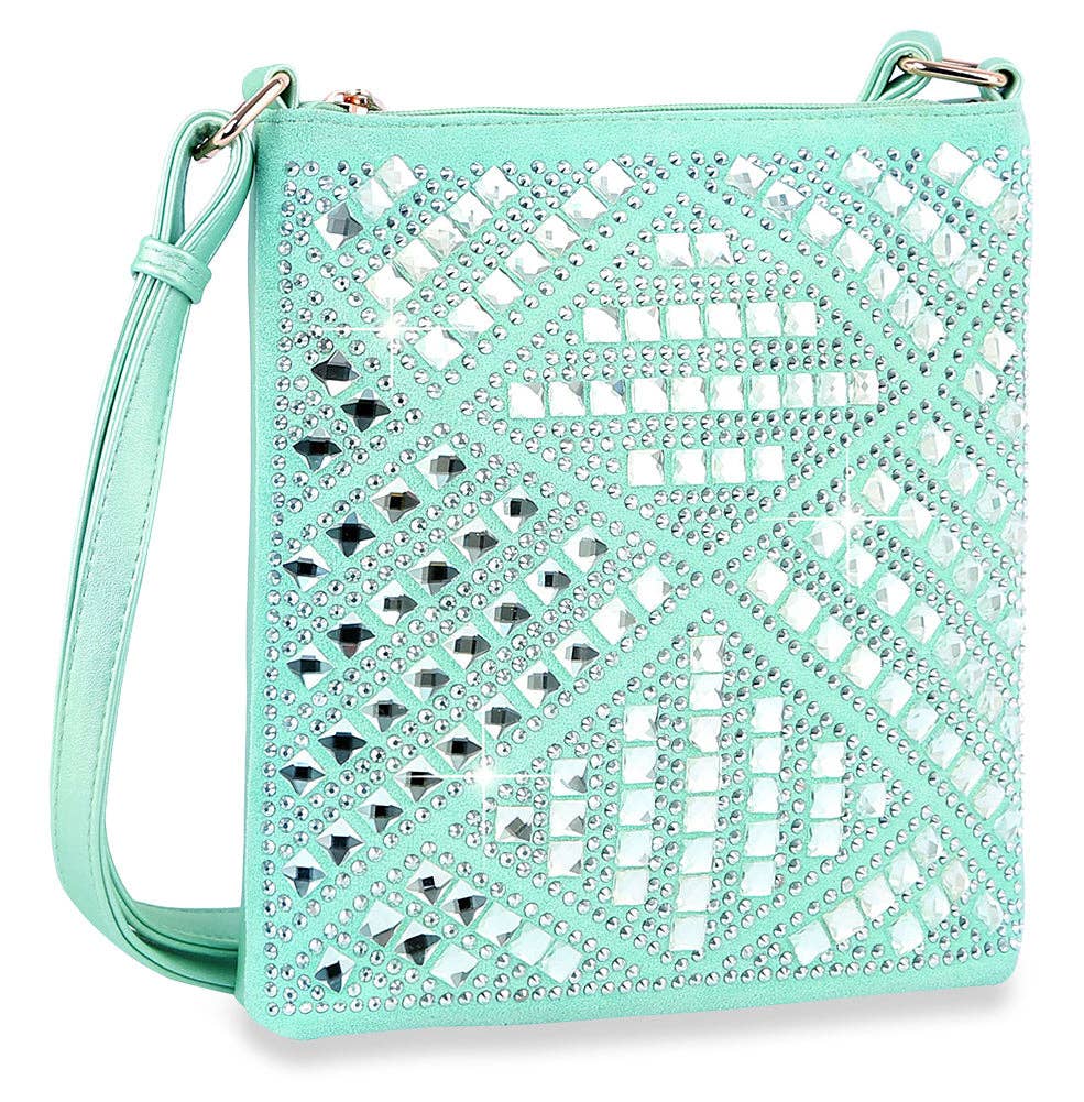 Handbag Express - Vente Sac à bandoulière – femme - Sac bandoulière à motif géométrique en strass1