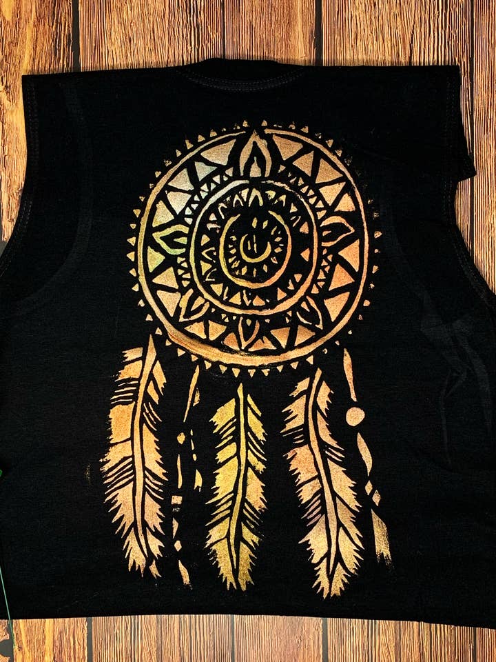 Dreamcatcher Hand Painted Women's Muscle Tank for wholesale by Third Wolf Designs