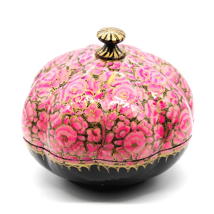 Blue Planet Traders - Wholesale Decorative box - Papier-mâché Pumpkin Box - Case of 60