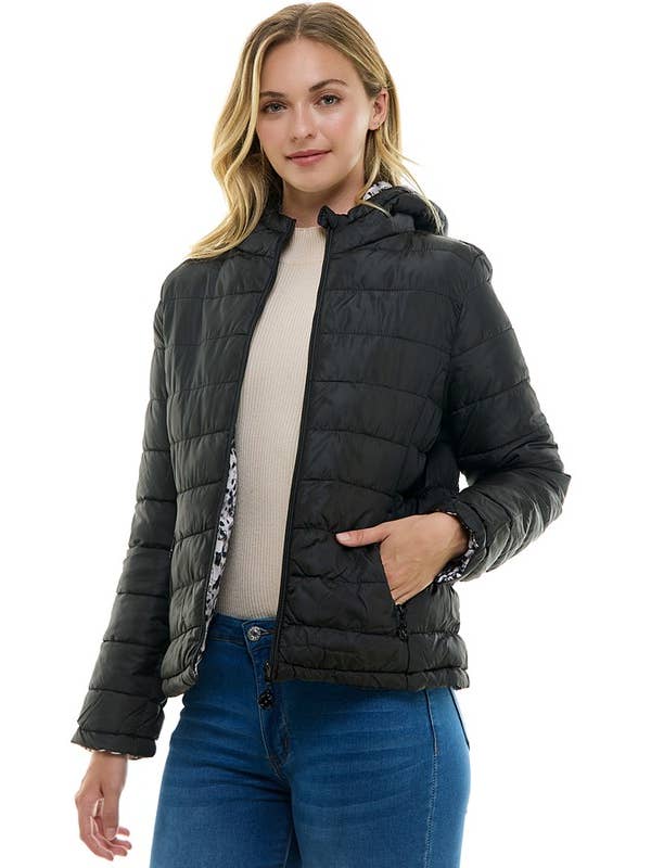 BLUE AGE - Wholesale Puffer Jacket - Women's - Reversible Ladies' Puffer Jacket with Hoodies9