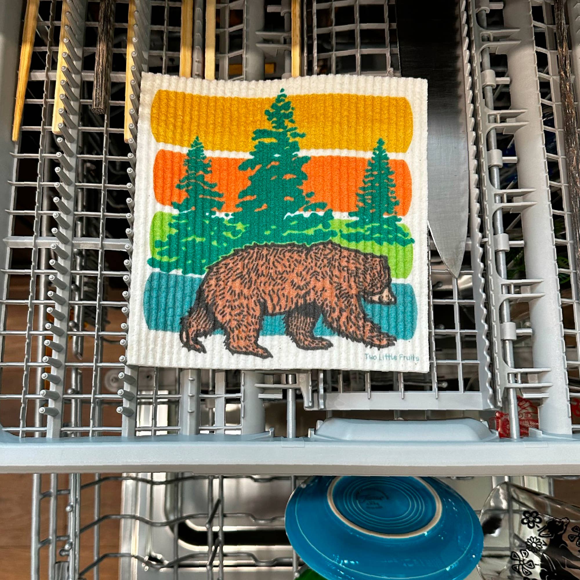 Two Little Fruits - Vente Torchon - Lavette suédoise - Ours rustique Lavette de cuisine5