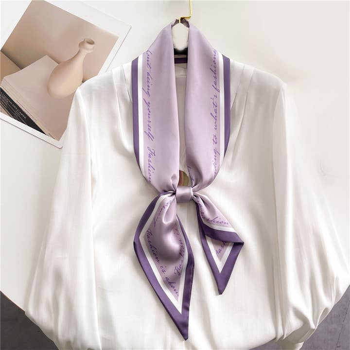 ACCITY - Wholesale Head Scarf - Women's - FASHIONABLE DOUBLE-LAYER RIBBON ANGLED HEAD SCARF_CWASC15152