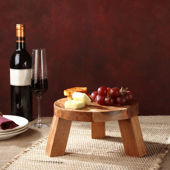 9" Wooden Cake Stand for wholesale by India Handicrafts Inc