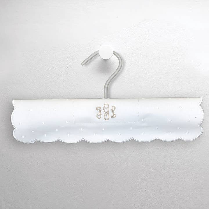 MARCELA - Wholesale Clothes Hangers - Kid's Personalized Scalloped Edge Hanger Cover with Hanger