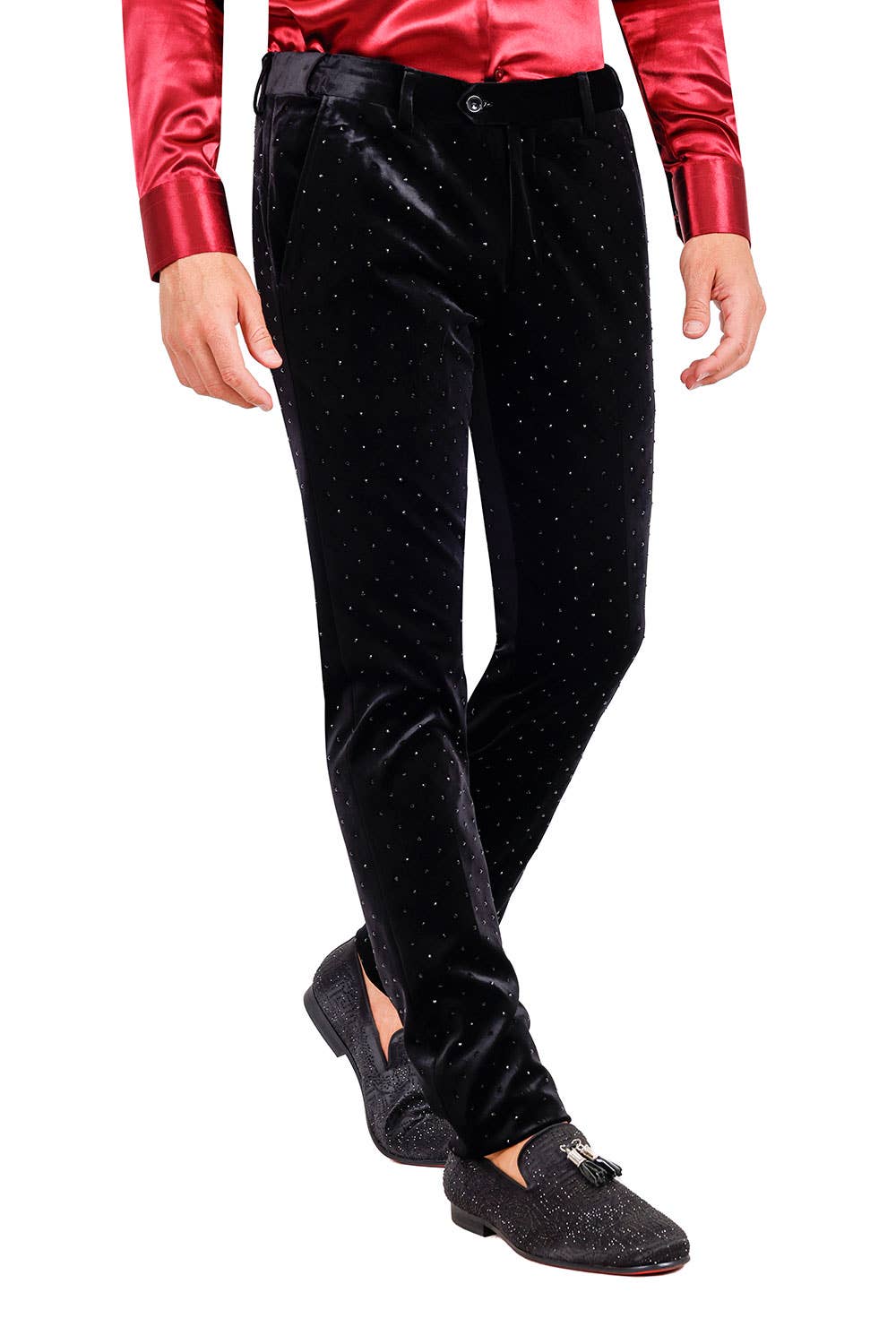 BARABAS - Vente Pantalon de costume – homme - Pantalon chino cintré en velours à strass pour hommes 2CP302018