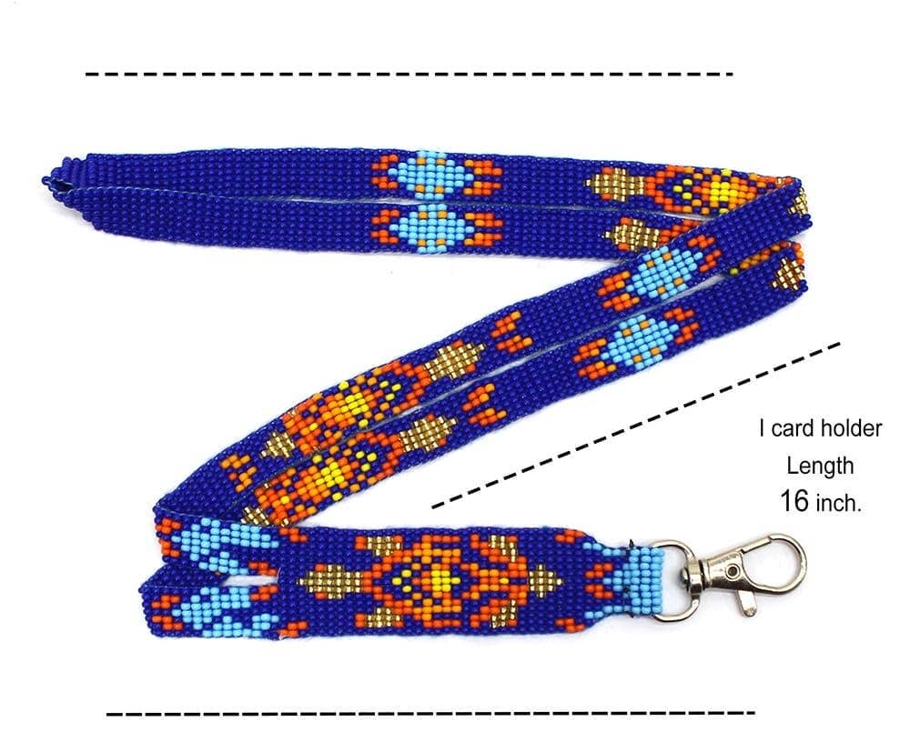 BEADS CORNER – wholesale Lanyard – Women’s – Handmade beaded Turtle design Blue Orange Lanyard2