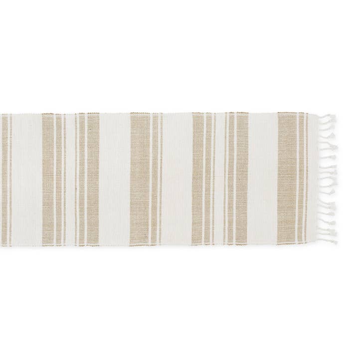 Coastal Sands Stripe Bordslöpare i bomullsjute för wholesale av Design Imports