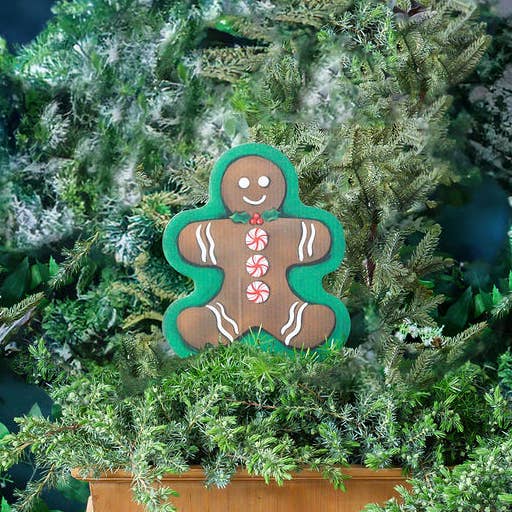 Mini Gingerbread Man Garden Stake for wholesale by Songbird Grove Collection