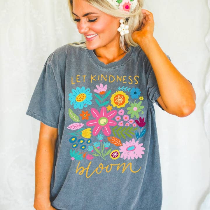 Front Porch Boutique - Wholesale T-Shirt (Graphic) - Women's - Let Kindness Bloom Short Sleeve Tee