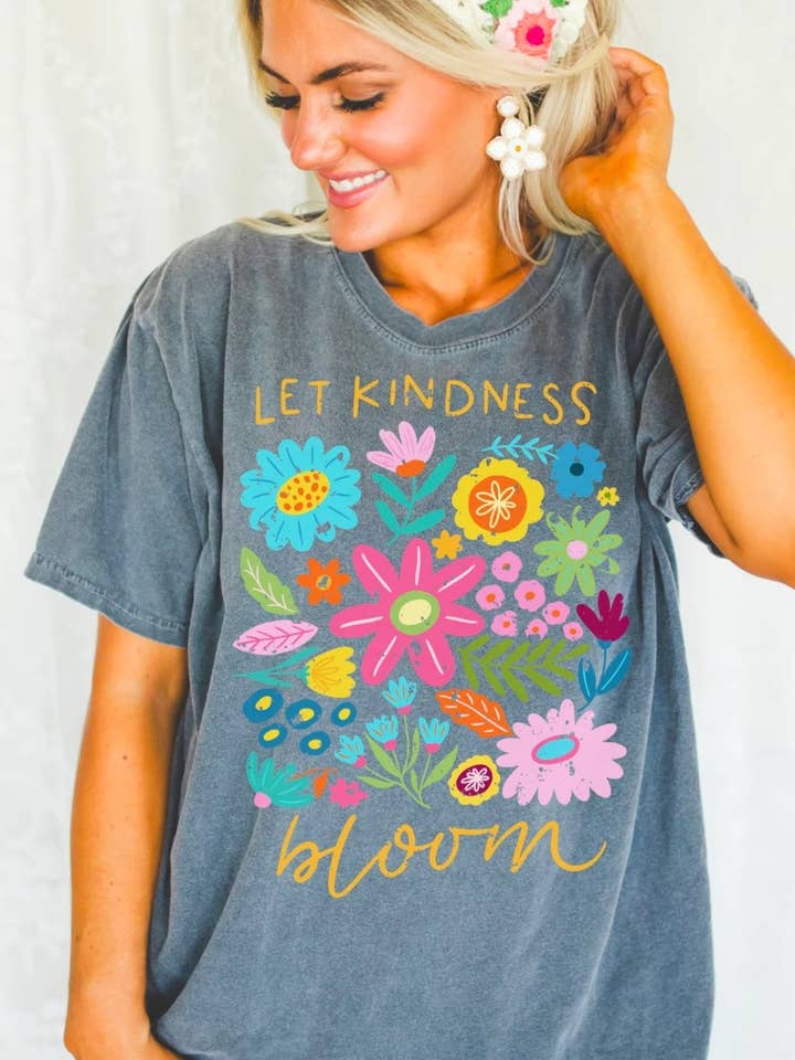 Let Kindness Bloom Short Sleeve Tee for wholesale by Front Porch Boutique