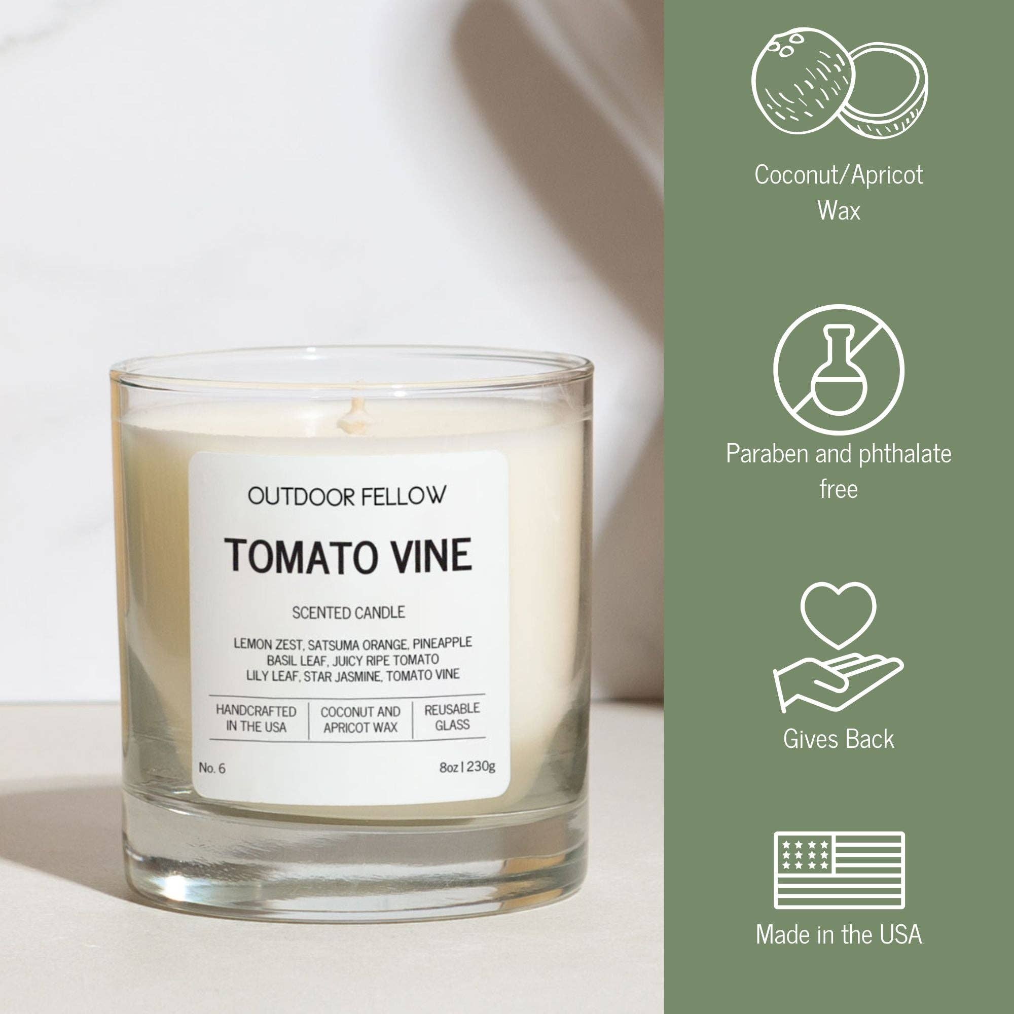 Outdoor Fellow - Wholesale Jar/Filled Candle - Tomato Vine Scented Candle6