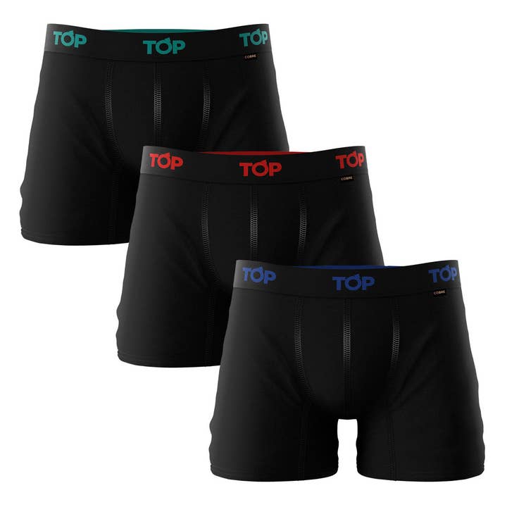 TOP - Wholesale Underwear - Men's - Men Boxer Brief Cotton & Copper- Pack of 3 Colors