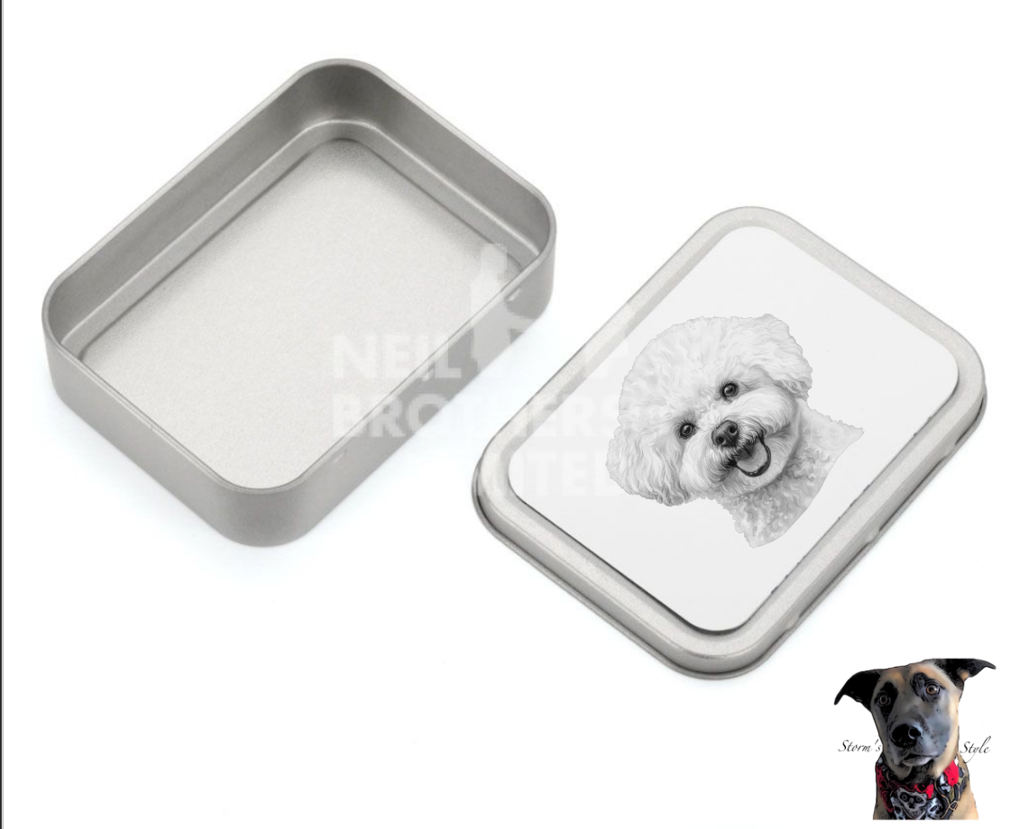 Storms Style - Vente Bocal à friandises – chien - Boîte à friandises en métal pour petit chien noir et gris - de nombreuses races2