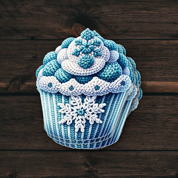 PiggyPrintStickers - Vendita all'ingrosso Adesivo - Fiocco di Neve Lavorato a Maglia | Adesivo Cupcake