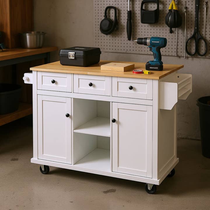 HOMYCASA DESIGN INC - Wholesale Kitchen Storage/Organizer - Commercial Kitchen Cart Rolling Storage Islandwith Drop Leaf1