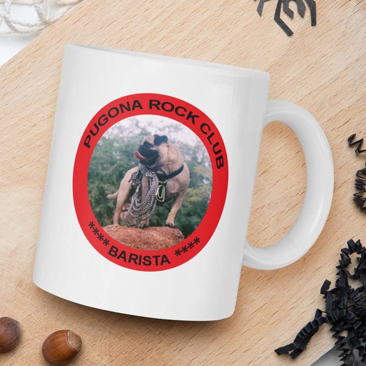 Vinny the Pug Coffee Mugs for wholesale by Pugona Rock Coffee Mugs