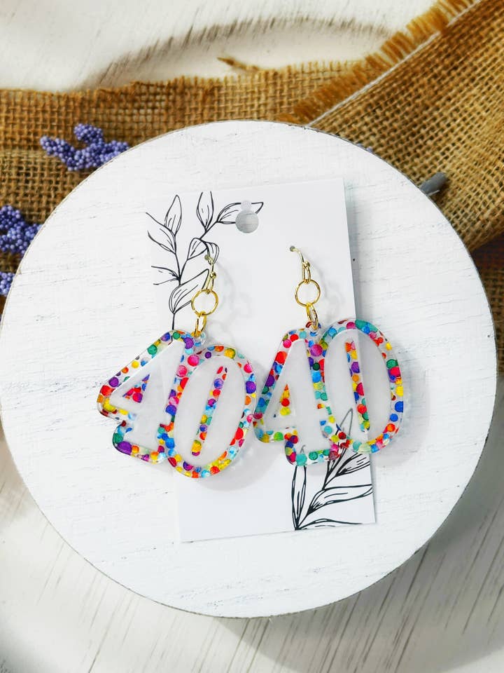 40th Birthday Earrings for Women, Birthday Gift Ideas for wholesale by Falcon Ridge Designs LLC