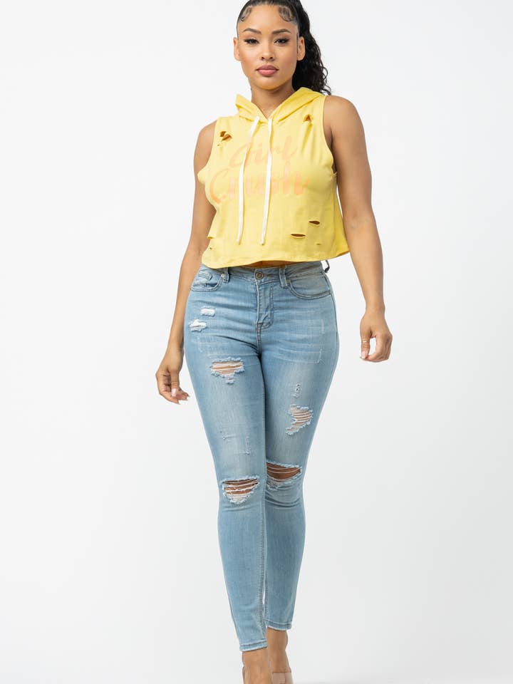 Julia by LoveJ - Wholesale Hoodie - Women's - Front Screen Laser Drawstring Hoodie Top26