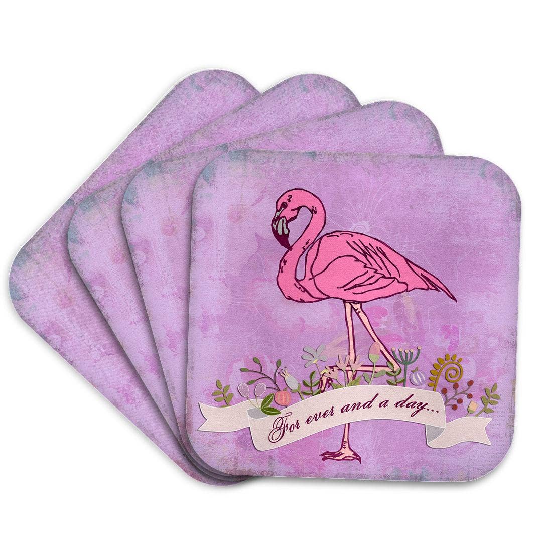 3dRose - Wholesale Coasters - 3dRose, Flamingo Valentines Day Illustration, Coaster7